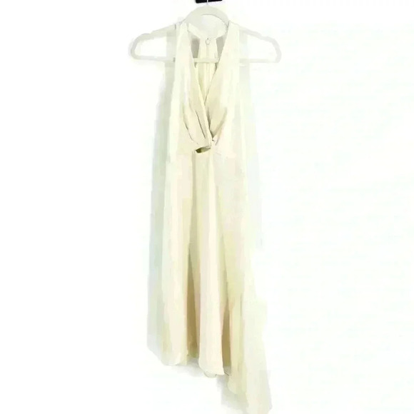 Halston Heritage Evening Collection Halter Satin Cream Dress Size‎ 0 - Picture 7 of 15